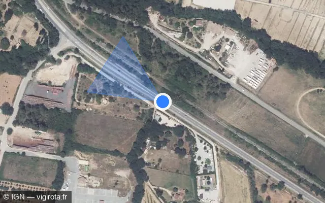 Vue satellite de l'emplacement du radar tourelle à Brignoles sur D 43