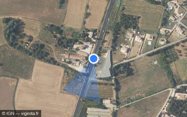 Vue satellite de l'emplacement du radar tourelle à Saint-Maximin-la-Sainte-Baume sur Route de Barjols / D 560