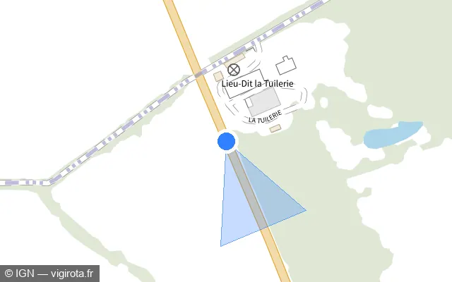 Vue plan de l'emplacement du radar tourelle à Marnay sur D 741