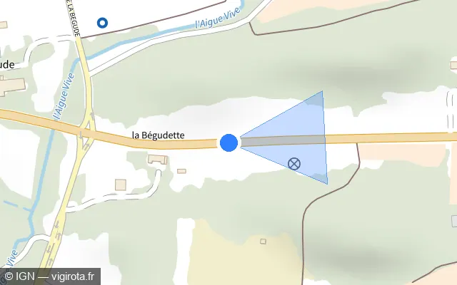 Vue plan de l'emplacement du radar tourelle à Rousset sur D 7N