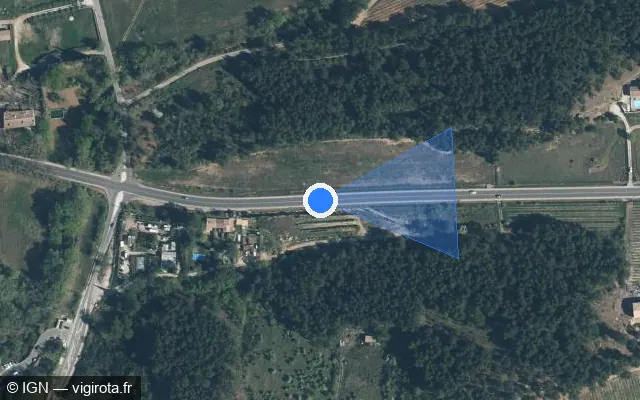 Vue satellite de l'emplacement du radar tourelle à Rousset sur D 7N