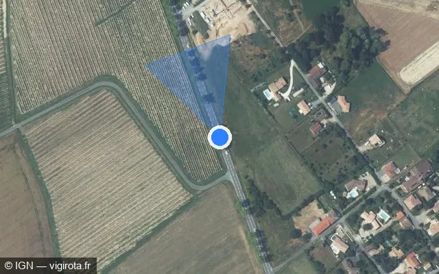 Vue satellite de l'emplacement du radar tourelle à Técou sur Rd 964 / D 964