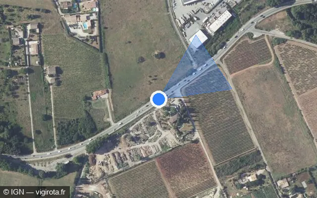 Vue satellite de l'emplacement du radar tourelle à Les Arcs sur D N7