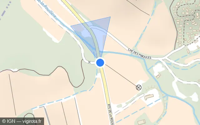 Vue plan de l'emplacement du radar tourelle à Gassin sur Route de la Rouillere / D 61