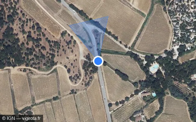 Vue satellite de l'emplacement du radar tourelle à Gassin sur Route de la Rouillere / D 61