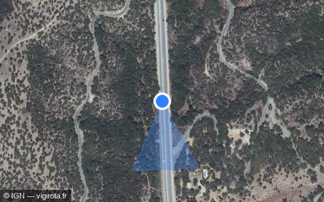 Vue satellite de l'emplacement du radar tourelle à Sainte-Maxime sur Route du Muy / D 25