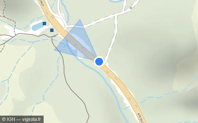 Vue plan de l'emplacement du radar tourelle à Sainte-Maxime sur Route du Muy / D 25