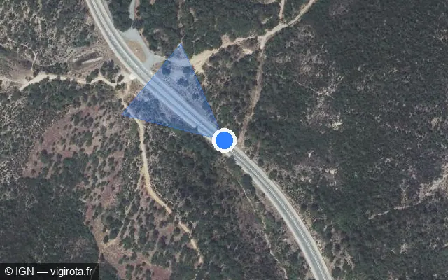 Vue satellite de l'emplacement du radar tourelle à Sainte-Maxime sur Route du Muy / D 25