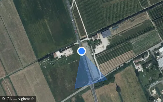 Vue satellite de l'emplacement du radar tourelle à Loriol-du-Comtat sur Route de Sarrians / D 31