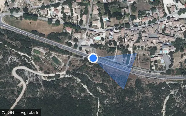 Vue satellite de l'emplacement du radar tourelle à Seynes sur D 6