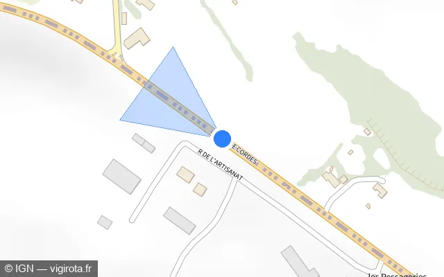 Vue plan de l'emplacement du radar tourelle à Sainte-Croix sur Route de Cordes / D 600