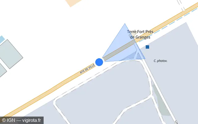 Vue plan de l'emplacement du radar tourelle à Granges-sur-Lot sur Route de Villeneuve / D 666