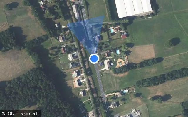 Vue satellite de l'emplacement du radar tourelle à Saint-Aulaire sur Route de la Barrière / D 901