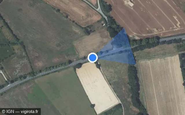 Vue satellite de l'emplacement du radar tourelle à Ambres sur Route de Graulhet / D 631