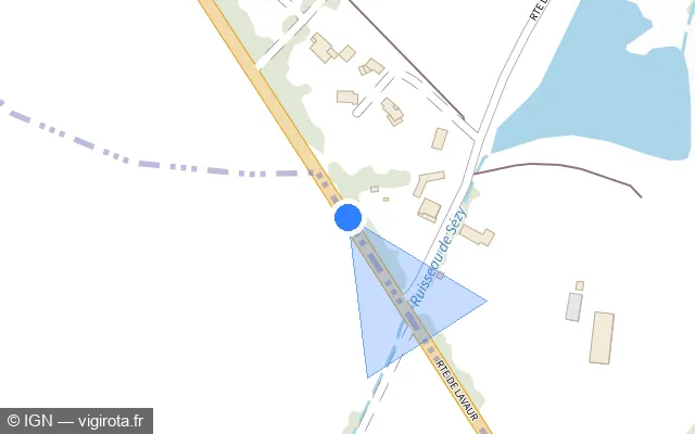 Vue plan de l'emplacement du radar tourelle à Saint-Lieux-lès-Lavaur sur Route de Lavaur / D 630