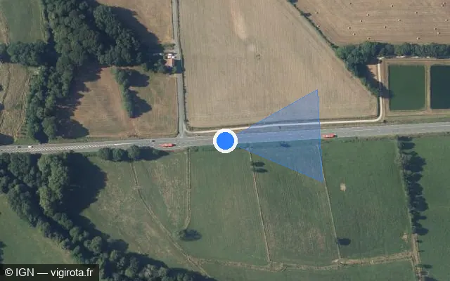 Vue satellite de l'emplacement du radar tourelle à Albine sur Route du Renfort / D 612