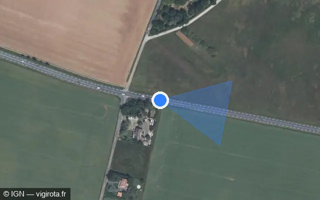 Vue satellite de l'emplacement du radar tourelle à Cissé sur N 149 / E 62