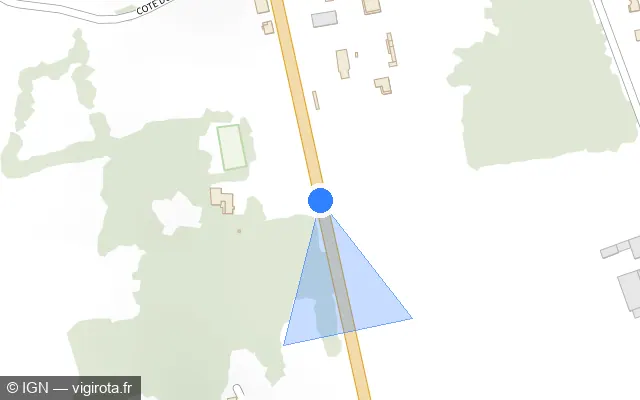 Vue plan de l'emplacement du radar tourelle à Cuzieu sur Route de Veauche / D 1082