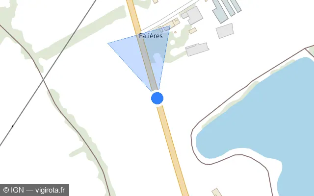 Vue plan de l'emplacement du radar tourelle à Ondes sur Route d'Ondes / D 49