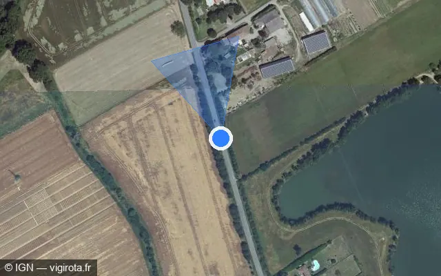 Vue satellite de l'emplacement du radar tourelle à Ondes sur Route d'Ondes / D 49