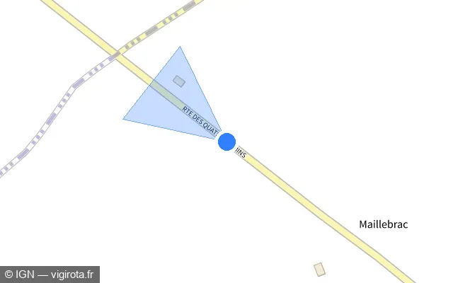 Vue plan de l'emplacement du radar tourelle à Savenès sur Route de Beaumont / D 3