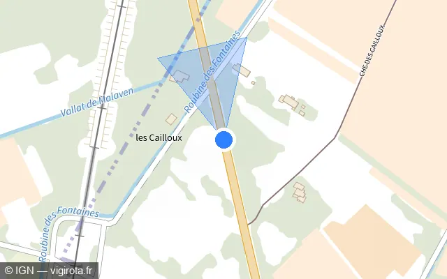 Vue plan de l'emplacement du radar tourelle à Pujaut sur Route de Bagnols / D 6580