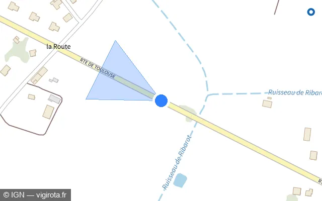 Vue plan de l'emplacement du radar tourelle à Daux sur Route de Toulouse / D 1
