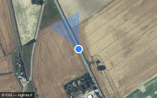 Vue satellite de l'emplacement du radar tourelle à Grépiac sur Route Nationale 20 / D 820