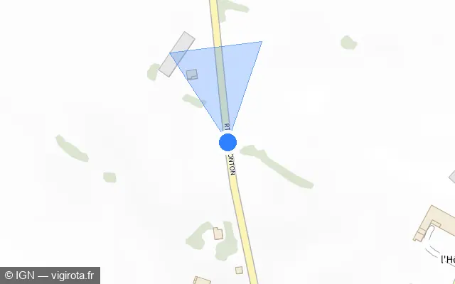Vue plan de l'emplacement du radar tourelle à Villeneuve-lès-Bouloc sur Route de Fronton / D 4