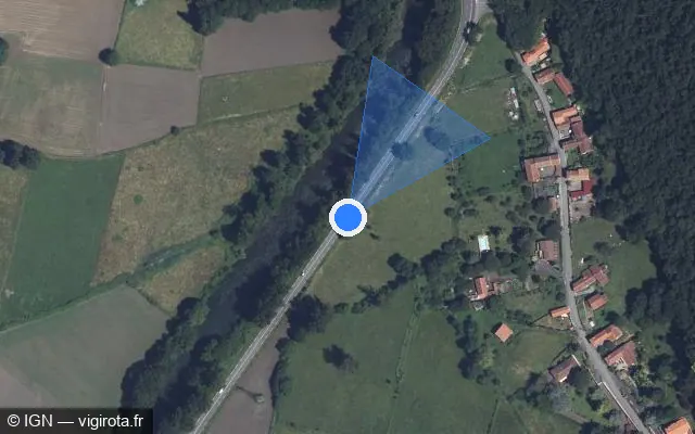 Vue satellite de l'emplacement du radar tourelle à Luscan sur N 125