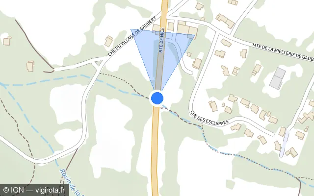 Vue plan de l'emplacement du radar tourelle à Châteauredon sur Route de Nice / N 85