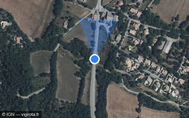 Vue satellite de l'emplacement du radar tourelle à Châteauredon sur Route de Nice / N 85