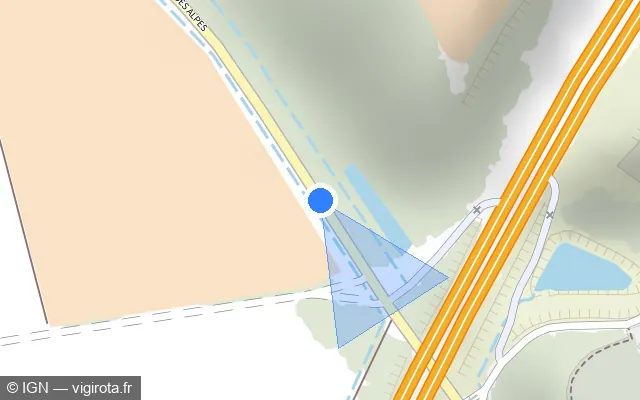 Vue plan de l'emplacement du radar tourelle à Les Granges-Gontardes sur Route des Alpes / D 541