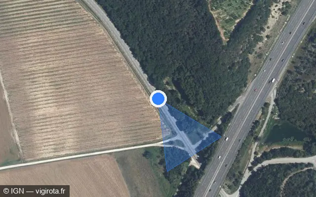 Vue satellite de l'emplacement du radar tourelle à Les Granges-Gontardes sur Route des Alpes / D 541