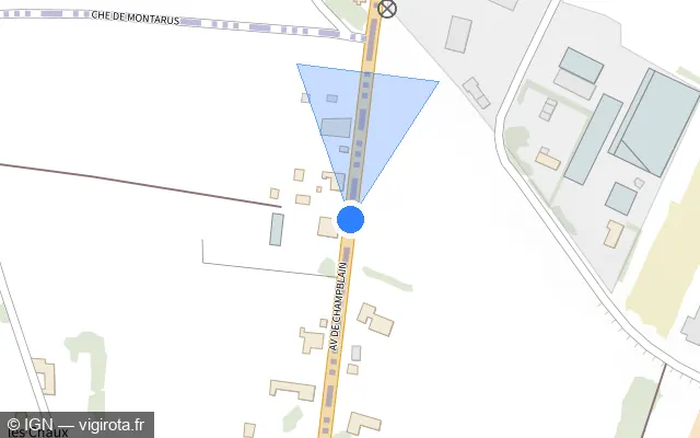 Vue plan de l'emplacement du radar tourelle à Andance sur Route Nationale 7 / N 7