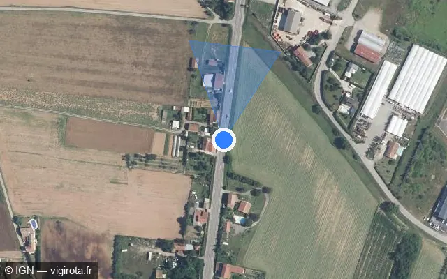 Vue satellite de l'emplacement du radar tourelle à Andance sur Route Nationale 7 / N 7