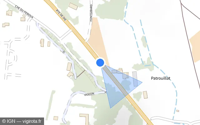 Vue plan de l'emplacement du radar tourelle à Étoile-sur-Rhône sur Route de Die / D 111