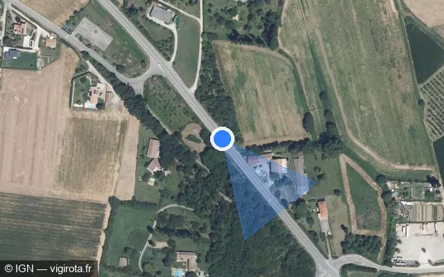Vue satellite de l'emplacement du radar tourelle à Étoile-sur-Rhône sur Route de Die / D 111
