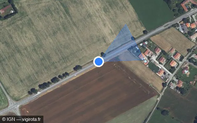 Vue satellite de l'emplacement du radar tourelle à Martres-de-Rivière sur Avenue de Luchon / D 8