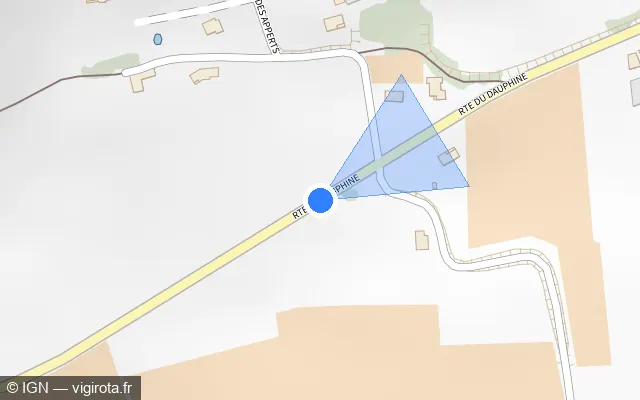 Vue plan de l'emplacement du radar tourelle à Anjou sur Route du Dauphiné / D 51