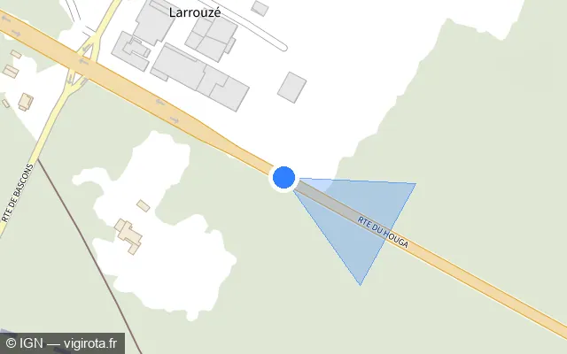 Vue plan de l'emplacement du radar tourelle à Laglorieuse sur Route du Houga / D 30