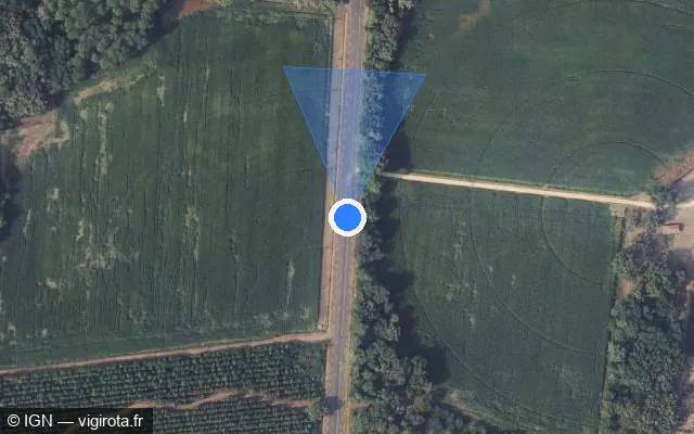Vue satellite de l'emplacement du radar tourelle à Retjons sur Route des Traverses / D 932
