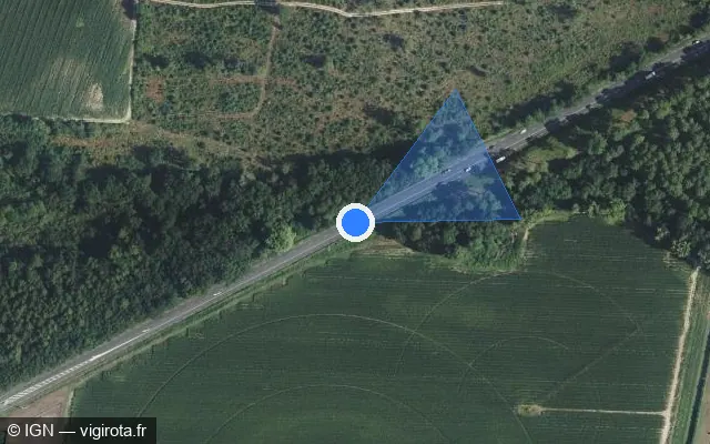 Vue satellite de l'emplacement du radar tourelle à Saint-Geours-de-Maremne sur Route de Bayonne / D 810