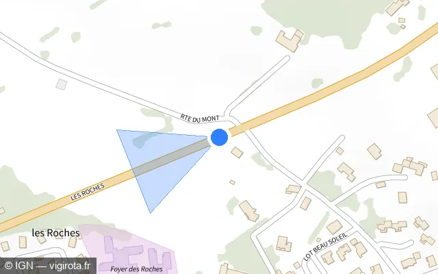 Vue plan de l'emplacement du radar tourelle à Sainte-Sigolène sur Route de la Guide / D 44