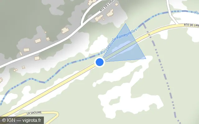 Vue plan de l'emplacement du radar tourelle à Espaly-Saint-Marcel sur Route de Langeac / D 590