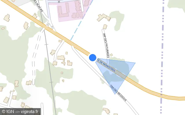 Vue plan de l'emplacement du radar tourelle à Monistrol-sur-Loire sur Route de Monistrol / D 12