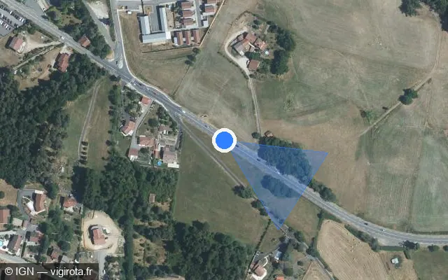 Vue satellite de l'emplacement du radar tourelle à Monistrol-sur-Loire sur Route de Monistrol / D 12
