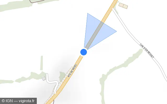 Vue plan de l'emplacement du radar tourelle à Lempaut sur D 622