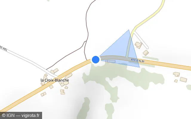Vue plan de l'emplacement du radar tourelle à Le Fraysse sur Route d'Albi / D 999