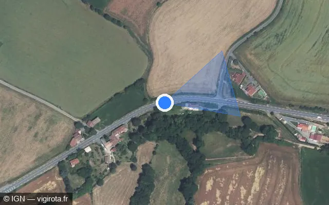 Vue satellite de l'emplacement du radar tourelle à Le Fraysse sur Route d'Albi / D 999